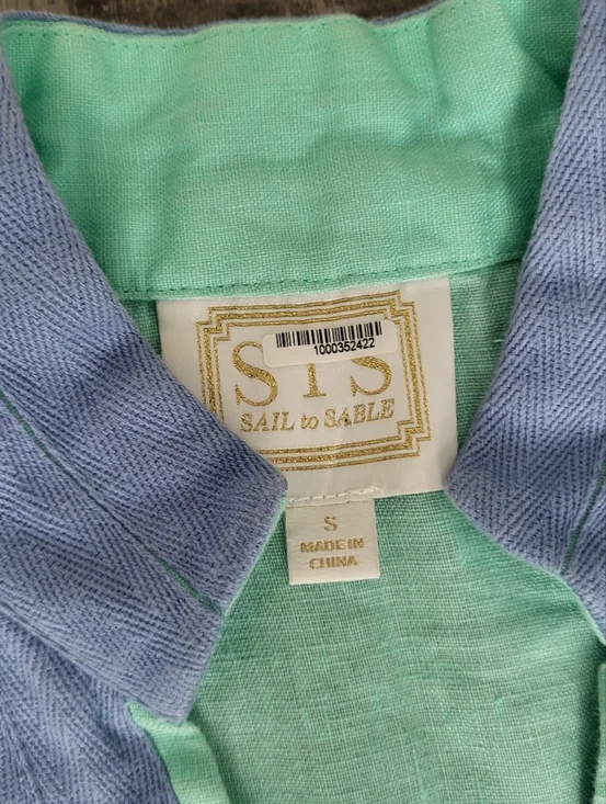 STS Sail To Sable 100% Linen Sleeveless Tunic Dress Size Small Beach Flawed - Picture 3 of 9